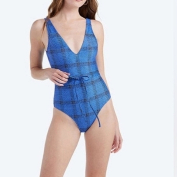 summersalt Other - SUMMERSALT BACKFLIP‎ TIE FRONT PLAID ONE PIECE SWIMSUIT 4